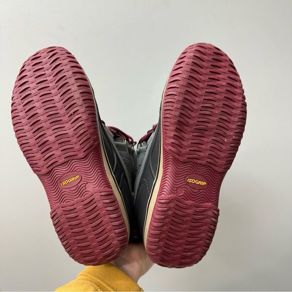 Lace up tall winter boots black grey maroon women's 7 frozen isogrip - Picture 6 of 7